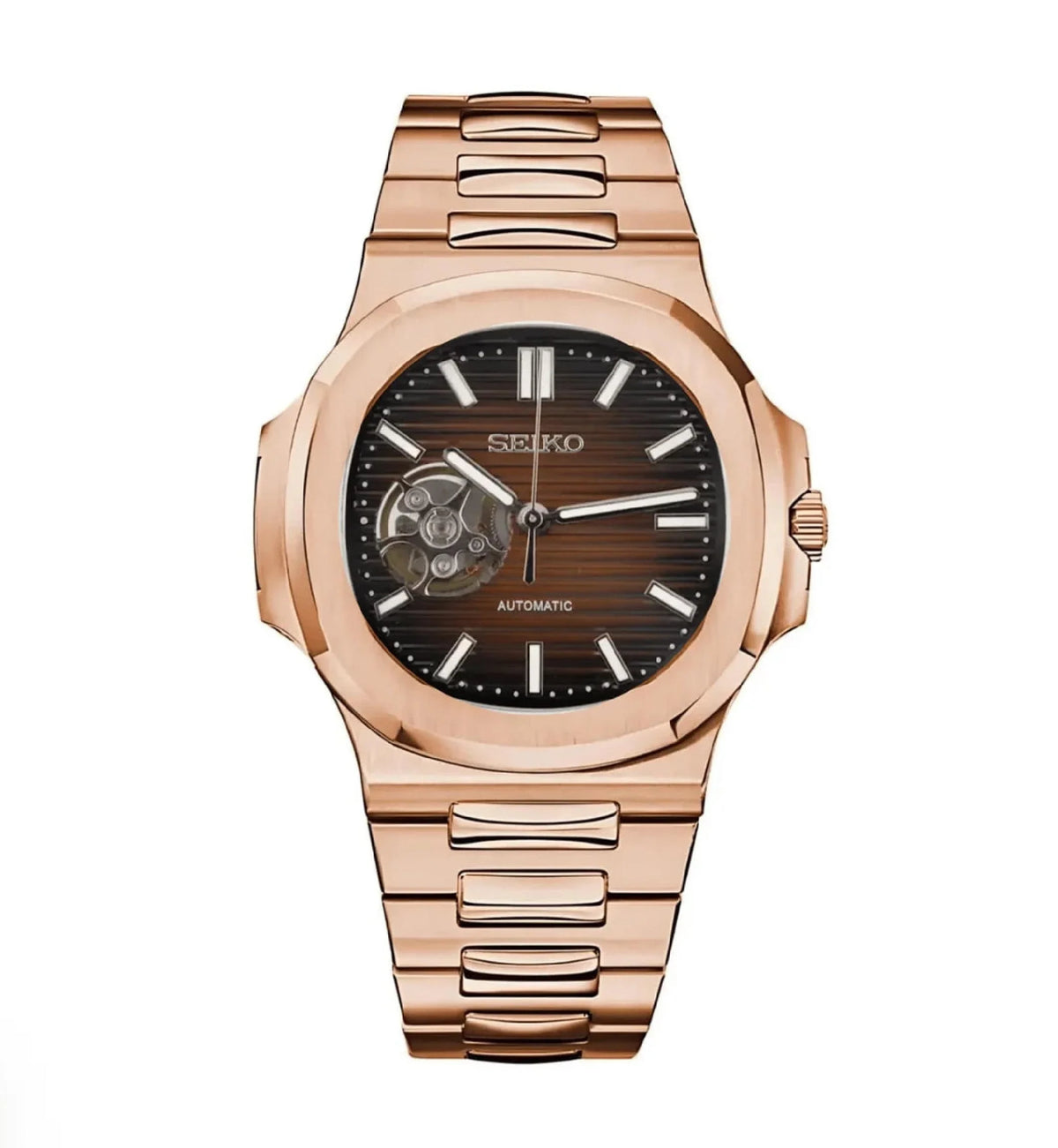 seiko mod nautilus open heart or rose hommage beiko france