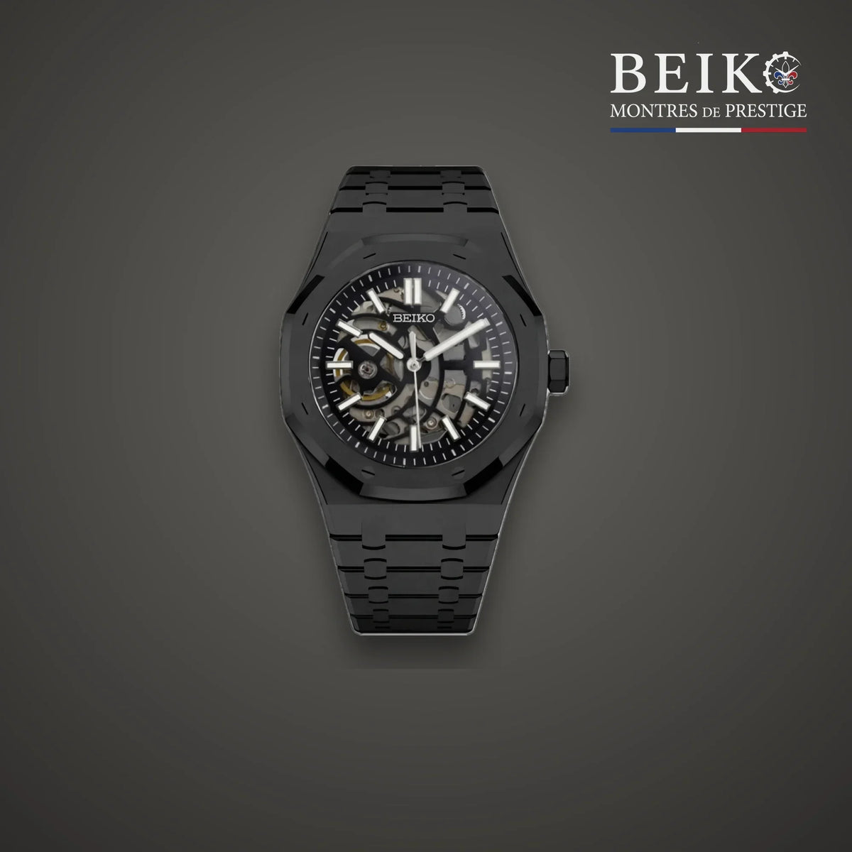 seiko mod squelette octogonal or rose hommage beiko france