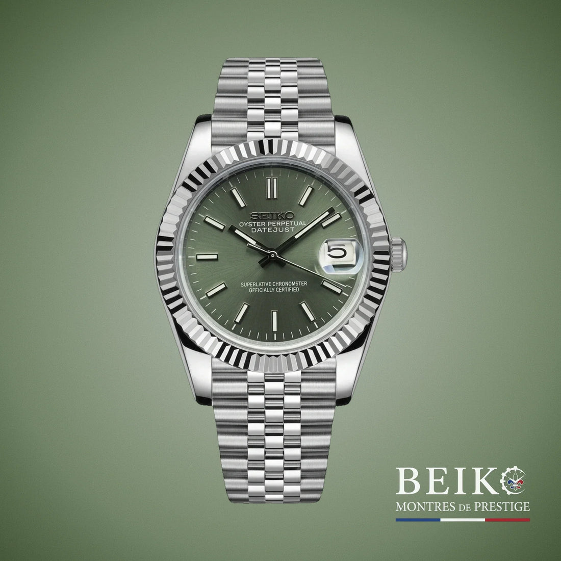 seiko mod classique date vert hommage beiko france