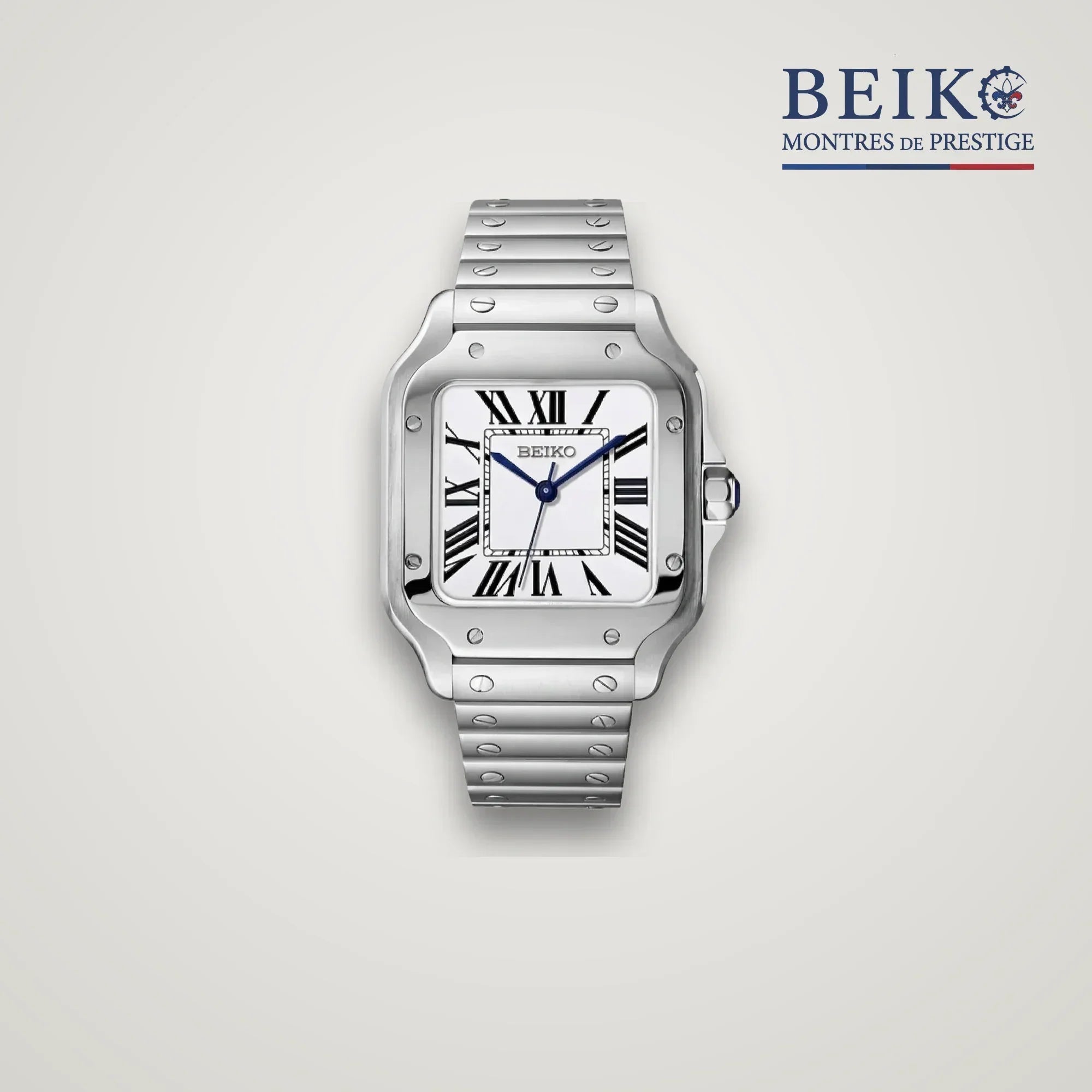 Seiko Mod Boîtier Carré - cadran blanc, chiffres romains