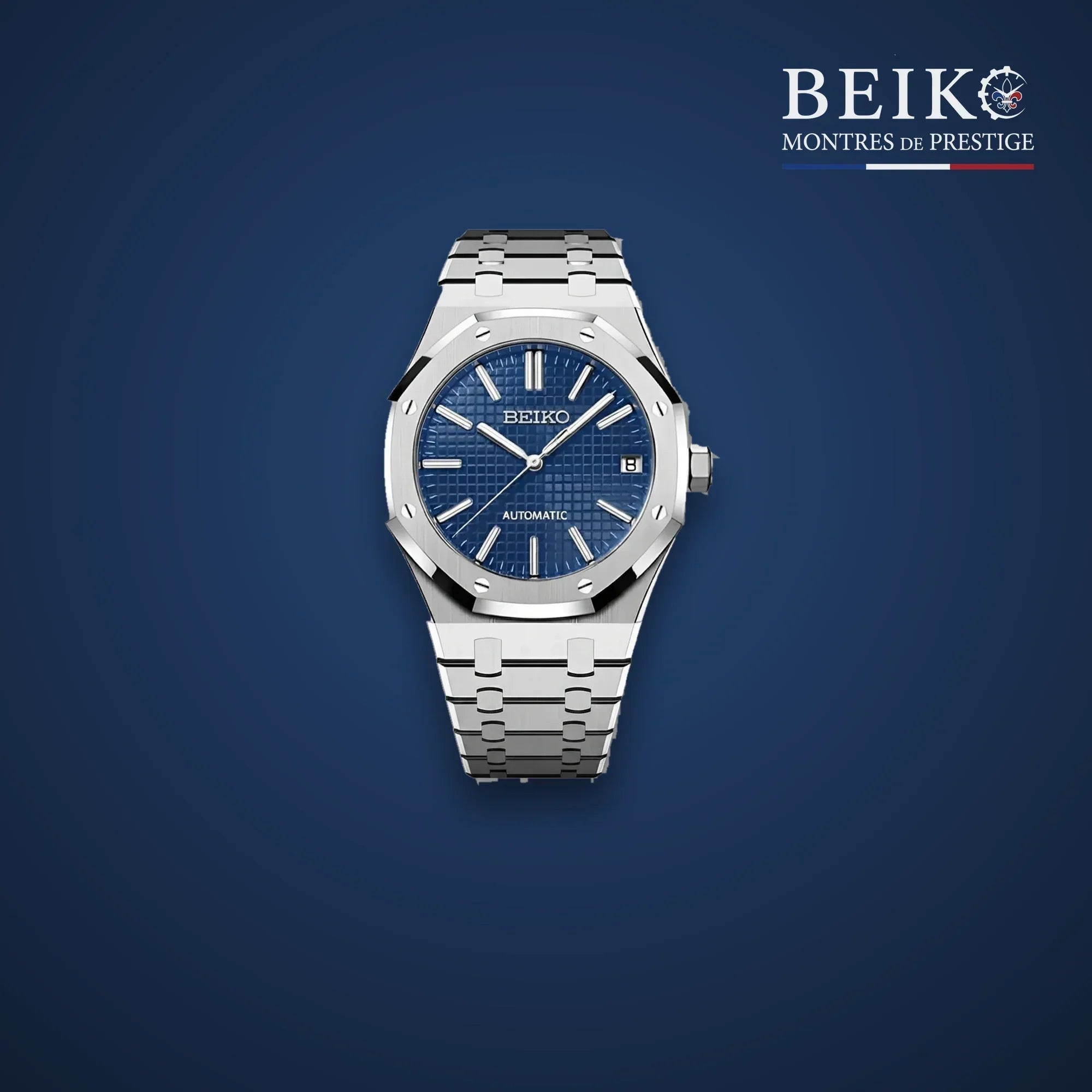 Seiko Mod Boîtier Octogonal - cadran bleu