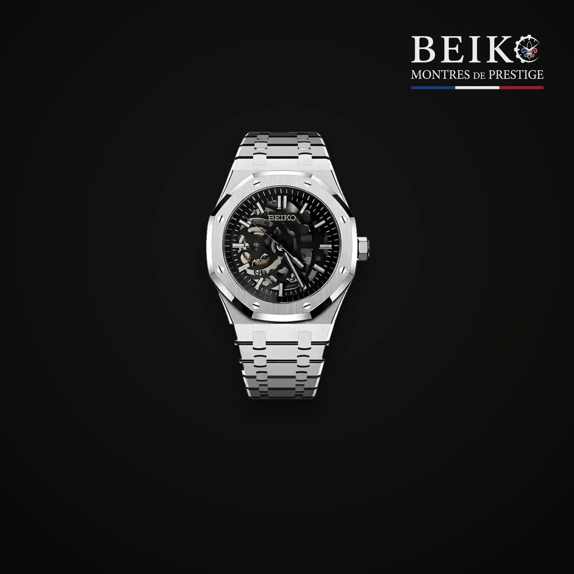 Seiko Mod Squelette - boîtier octogonal acier