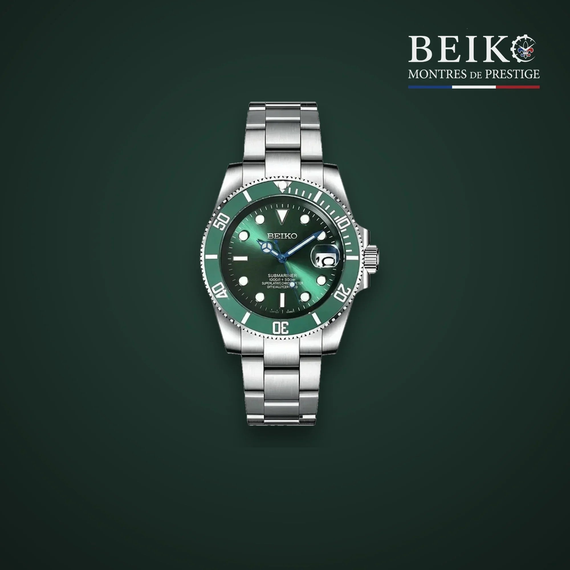 Seiko Mod Plongée - cadran vert, lunette verte