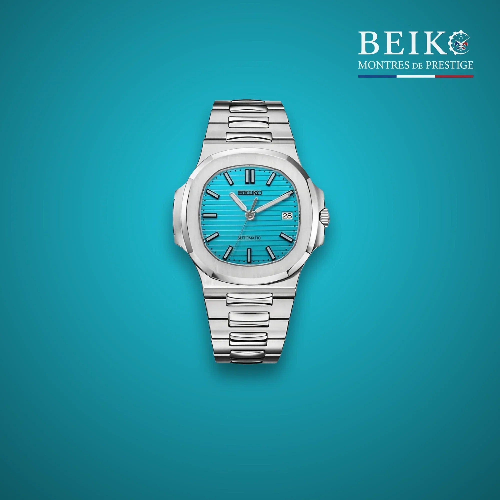 Seiko Mod Best-Sellers - cadran turquoise, bracelet intégré