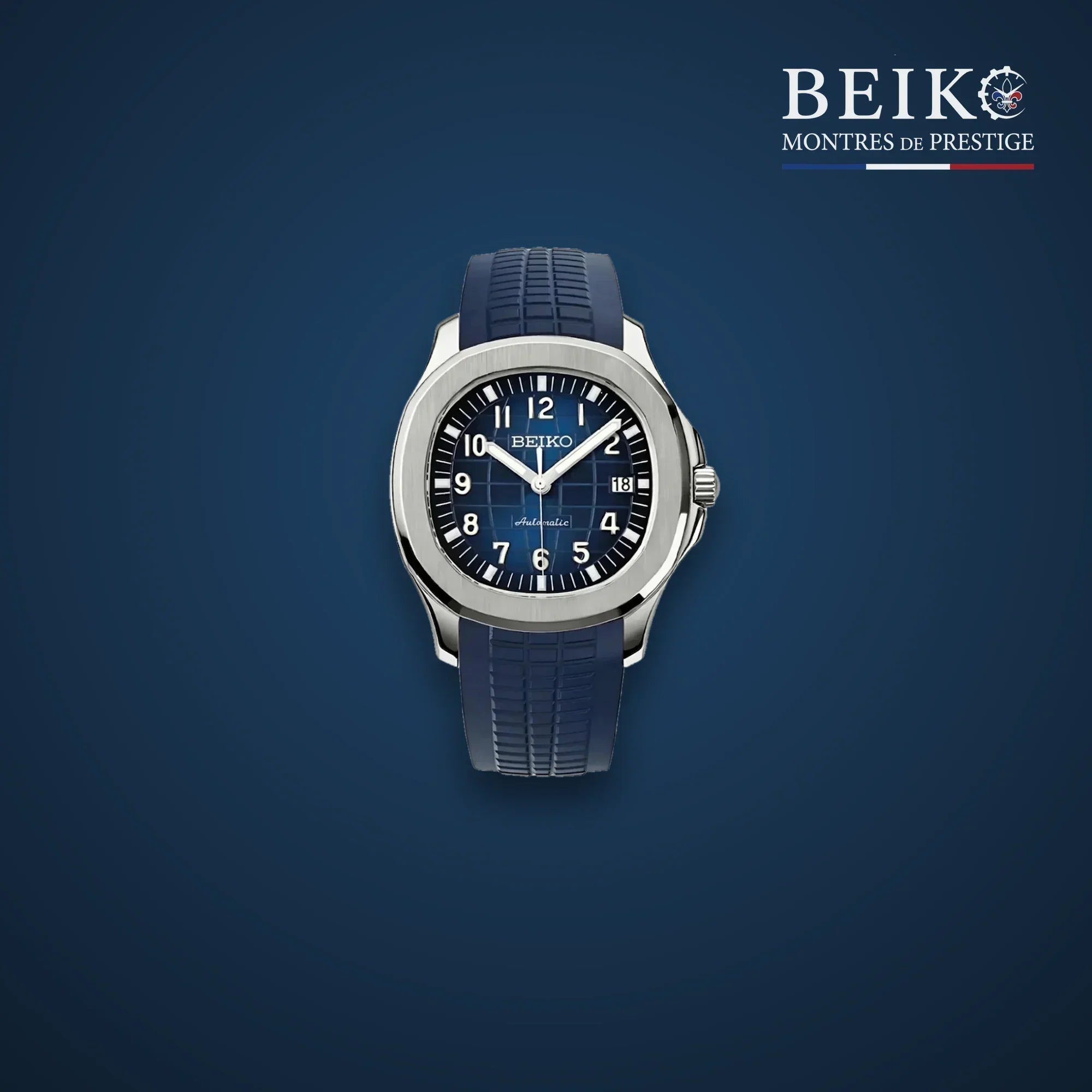 Seiko Mod Sport Caoutchouc - cadran bleu, bracelet caoutchouc