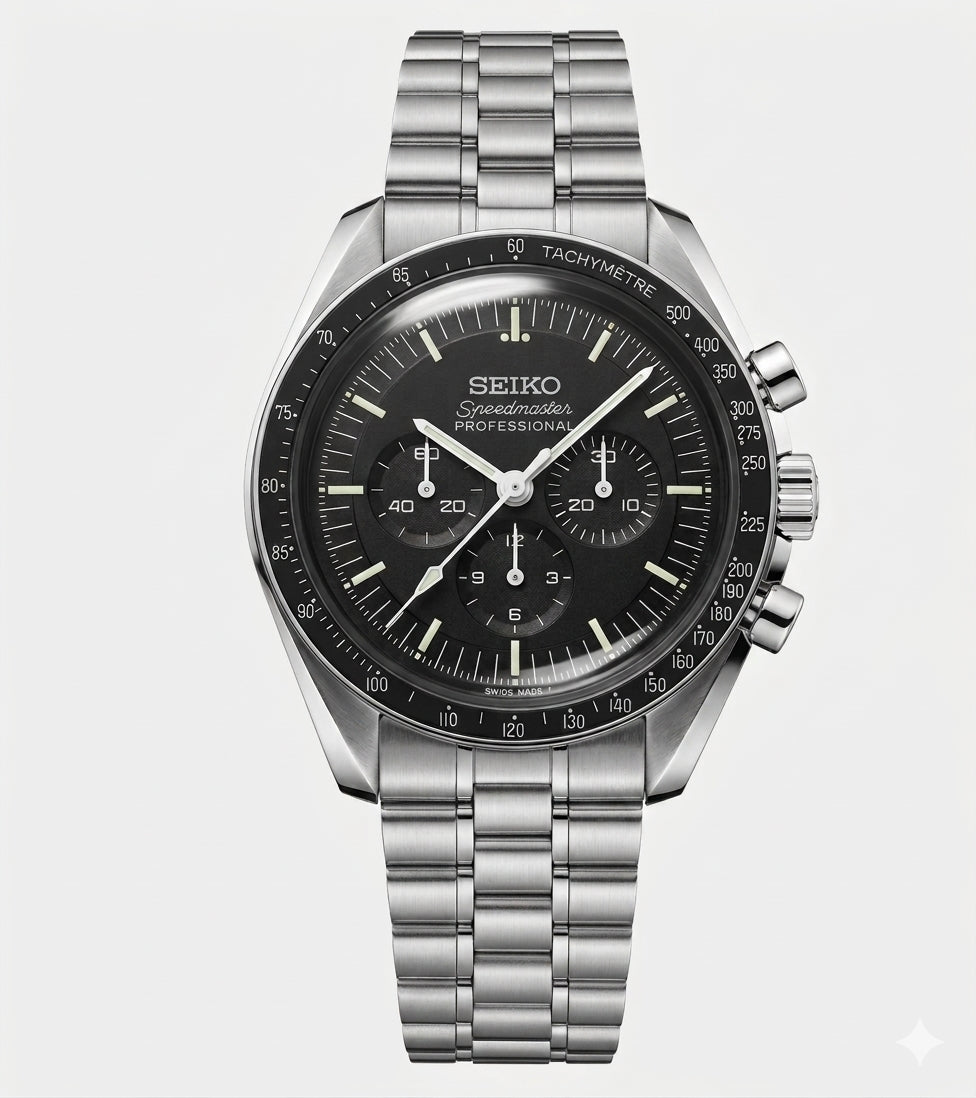 Hommage Speedmaster Black — Montre Seiko quartz | BEIKO