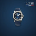 Seiko Mod cadran bleu bracelet caoutchouc - montre automatique de prestige pour homme