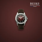Seiko Mod cadran bordeaux bracelet caoutchouc - montre automatique de prestige pour homme