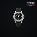 Seiko Mod cadran noir bracelet caoutchouc - montre automatique de prestige pour homme