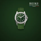 Seiko Mod cadran vert bracelet caoutchouc - montre automatique de prestige pour homme