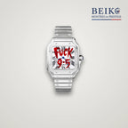 Seiko Mod carree acier cadran blanc edition originale - montre automatique de prestige pour homme