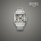 Seiko Mod carree acier squelette - montre automatique de prestige pour homme