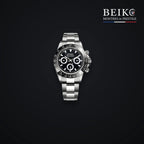 Seiko Mod chronographe acier cadran noir - montre automatique de prestige pour homme