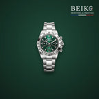 Seiko Mod chronographe acier cadran vert - montre automatique de prestige pour homme