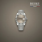 Seiko Mod classique acier cadran champagne a lunette cannelee - montre automatique de prestige pour homme