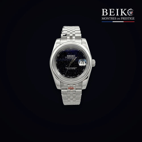 Seiko Mod classique acier cadran noir jubile - montre automatique de prestige pour homme