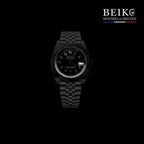 Seiko Mod classique noire cadran noir a chiffres arabes - montre automatique de prestige pour homme