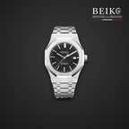 Seiko Mod octogonale acier cadran noir - montre automatique de prestige pour homme