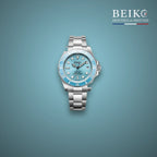 Seiko Mod plongee acier cadran bleu glacier - montre automatique de prestige pour homme
