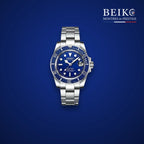 Seiko Mod plongee acier cadran bleu lunette bleue - montre automatique de prestige pour homme