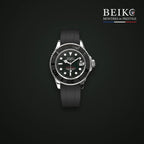 Seiko Mod plongee acier cadran noir bracelet caoutchouc - montre automatique de prestige pour homme