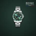 Seiko Mod plongee acier cadran vert lunette verte - montre automatique de prestige pour homme