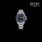 Seiko Mod plongee acier lunette bleu et noir - montre automatique de prestige pour homme