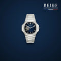 Seiko Mod sport acier bracelet integre cadran bleu coeur ouvert - montre automatique de prestige pour homme