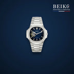 Seiko Mod sport acier bracelet integre cadran bleu coeur ouvert - montre automatique de prestige pour homme