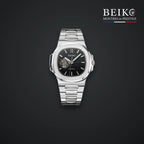 Seiko Mod sport acier bracelet integre cadran gris coeur ouvert - montre automatique de prestige pour homme
