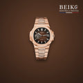 Seiko Mod sport or rose bracelet integre coeur ouvert - montre automatique de prestige pour homme