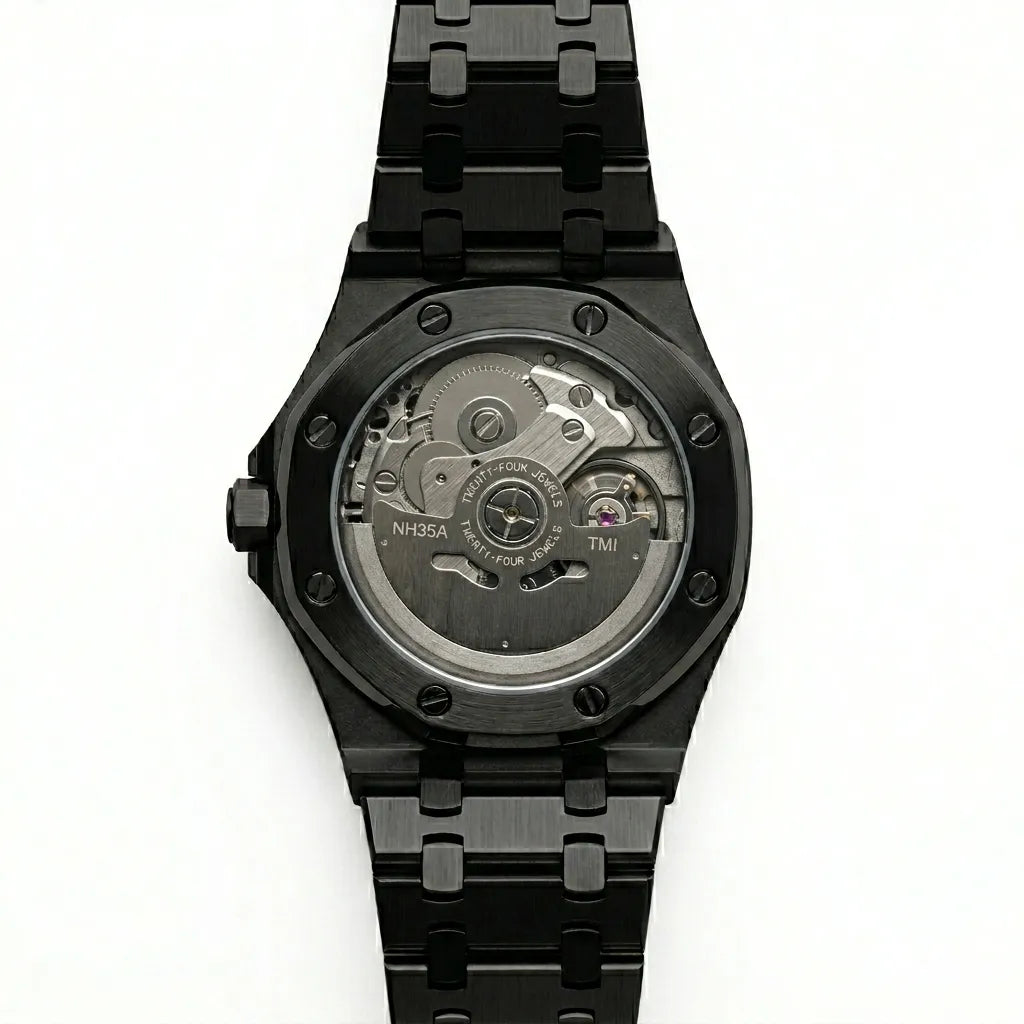 Seiko Mod Squelette Octogonal Or Rose