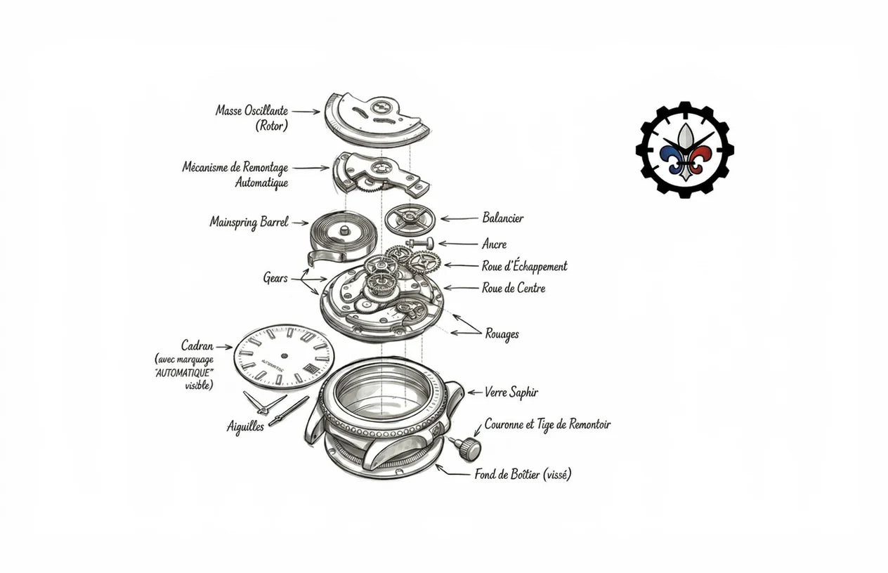 Schema du mouvement automatique Beiko