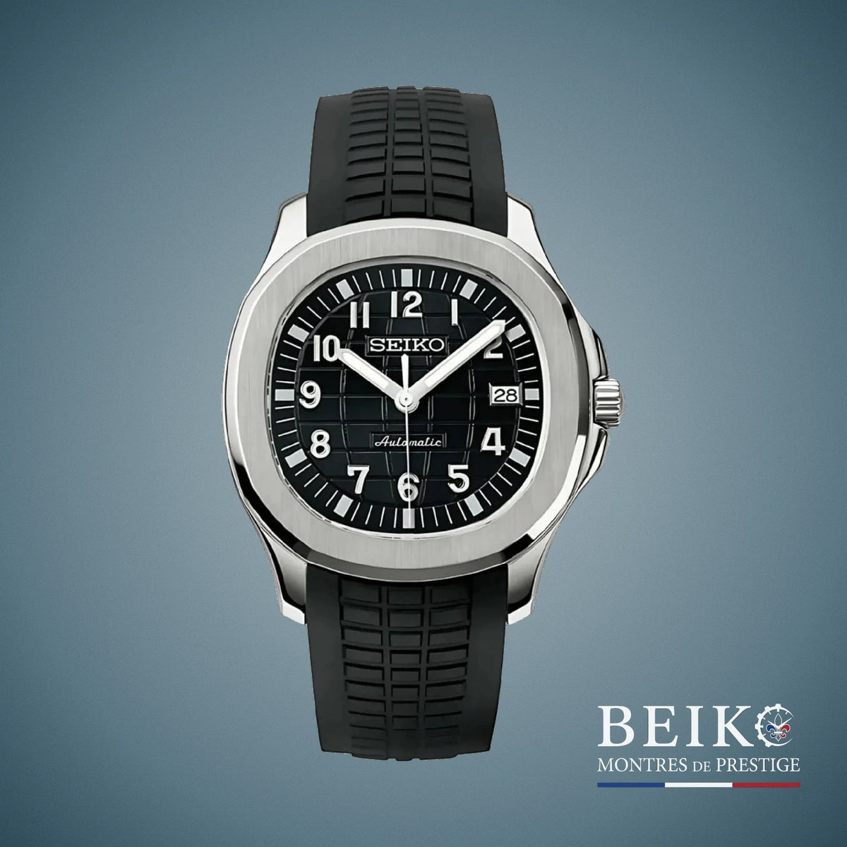 Seiko Mod Aquanaut, boîtier acier noir — montre automatique japonais NH35, verre saphir, boîtier acier, Beiko