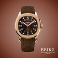 Seiko Mod Aquanaut, boîtier plaqué or rose chocolat — montre automatique NH35, verre saphir, boîtier acier, Beiko