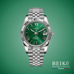 Seiko Mod Datejust, chiffres romains vert — montre automatique japonais NH35, verre saphir, boîtier acier, Beiko