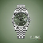 Seiko Mod Datejust, index bâton vert — montre automatique japonais NH35, verre saphir, boîtier acier, Beiko