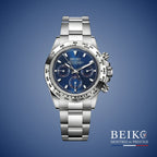 Seiko Mod Daytona, boîtier acier bleu — montre méca-quartz VK63, verre saphir, boîtier acier, Beiko