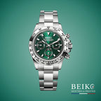 Seiko Mod Daytona, boîtier acier vert — montre méca-quartz VK63, verre saphir, boîtier acier, Beiko
