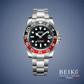 Seiko Mod GMT-Master, lunette bicolore coke noir rouge — montre automatique NH34, verre saphir, boîtier acier, Beiko