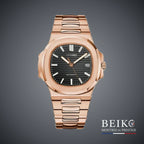 Seiko Mod Nautilus, boîtier or rose noir — montre automatique japonais NH35, verre saphir, boîtier acier, Beiko