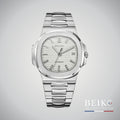 Seiko Mod Nautilus, cadran horizontal argent — montre automatique NH35, verre saphir, boîtier acier, Beiko