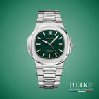 Seiko Mod Nautilus, cadran horizontal vert — montre automatique NH35, verre saphir, boîtier acier, Beiko