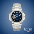 Seiko Mod Nautilus, cœur ouvert bleu — montre automatique NH35, verre saphir, boîtier acier, Beiko