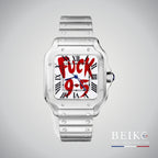 Seiko Mod Santos, édition 5 boîtier carré blanc — montre automatique NH35, verre saphir, boîtier acier, Beiko